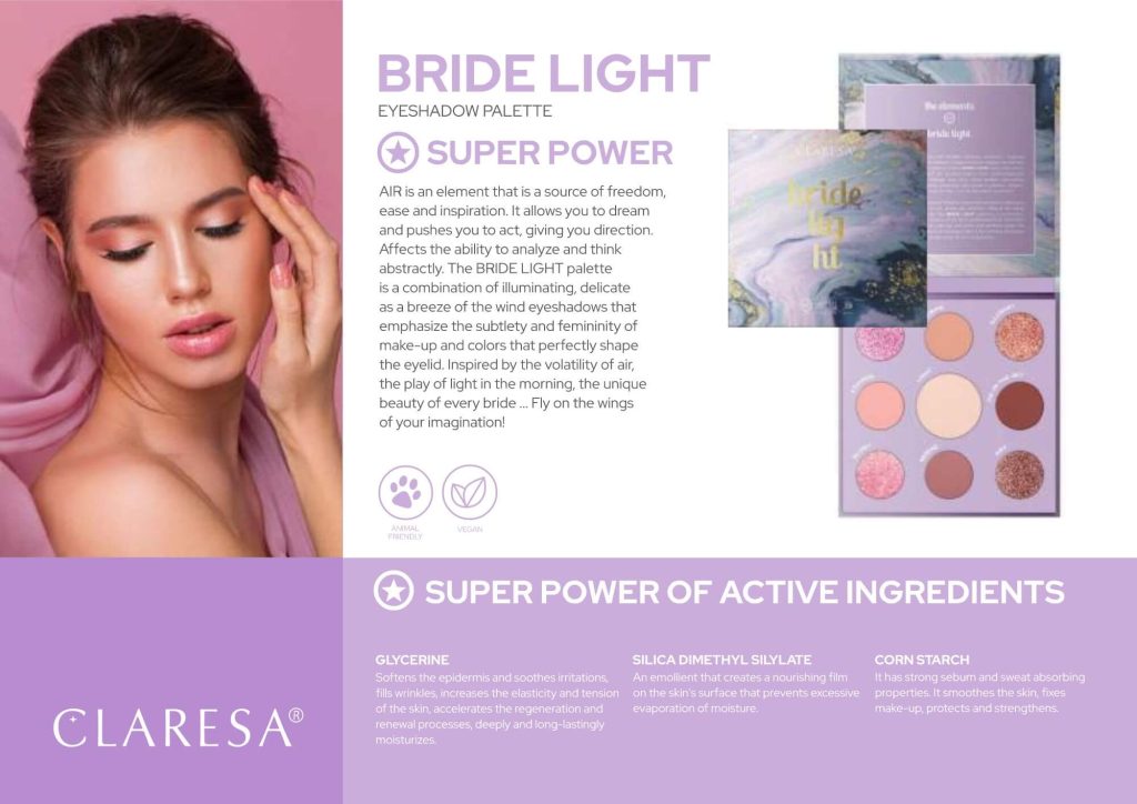 Claresa Eyeshadow Palette THE ELEMENTS – BRIDE LIGHT