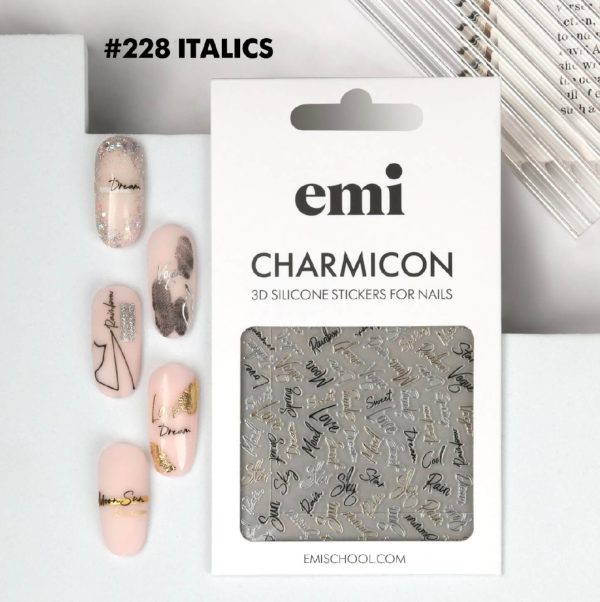 E.Mi Charmicon 3D Silicone Stickers #228 Italics