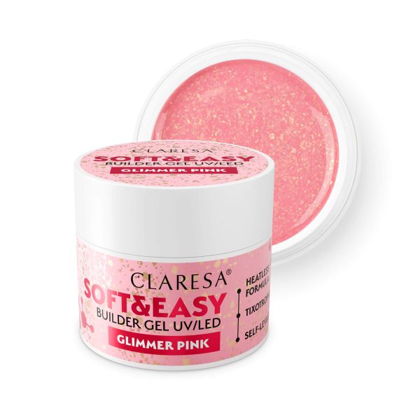 Claresa Soft & Easy builder gel Glimmer Pink